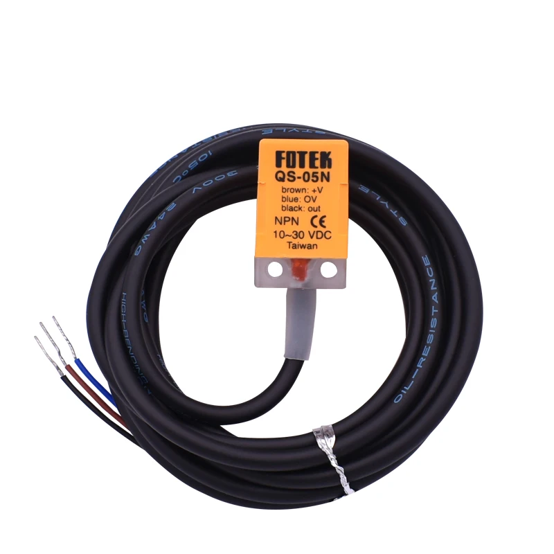 5 шт. оригинальный Бесконтактный переключатель FOTEK, стандартный открытый квадратный металлический индукционный датчик постоянного тока с тремя проводами NPN
