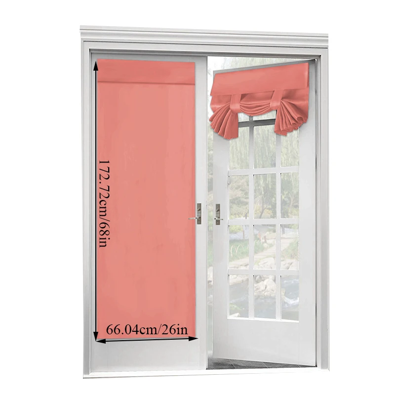 

High Grade Adjustable Tie Up Shades French Window Door Curtain Light Block Double Door Blind No Punch Blackout Mute Curtain