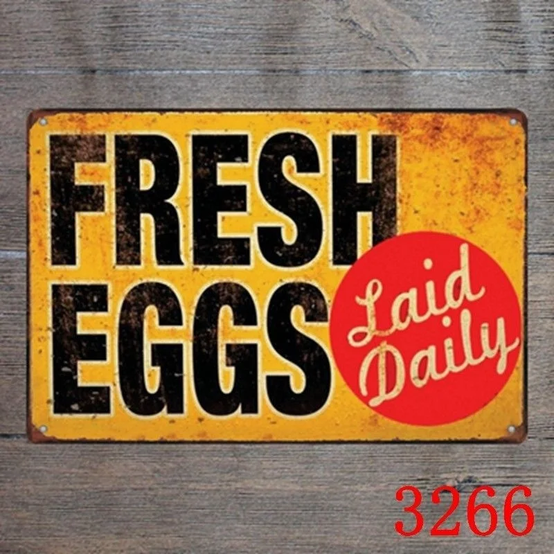 

Металлическая жестяная вывеска, свежие яйца, ежедневный декор, бар, паб, домашний винтажный Ретро плакат (посетите наш магазин, больше товар...