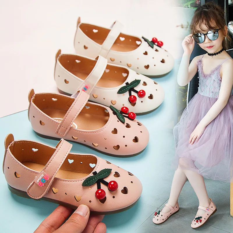 

New 2021 Spring Kids Shoes Children Princess Slides Baby Girls Black Brand Slippers Toddler Slip On Dress Flats Fashion Sandals