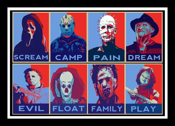 Великолепный JL Джейсон вурхез Фредди Крюгер классический ужас искусство