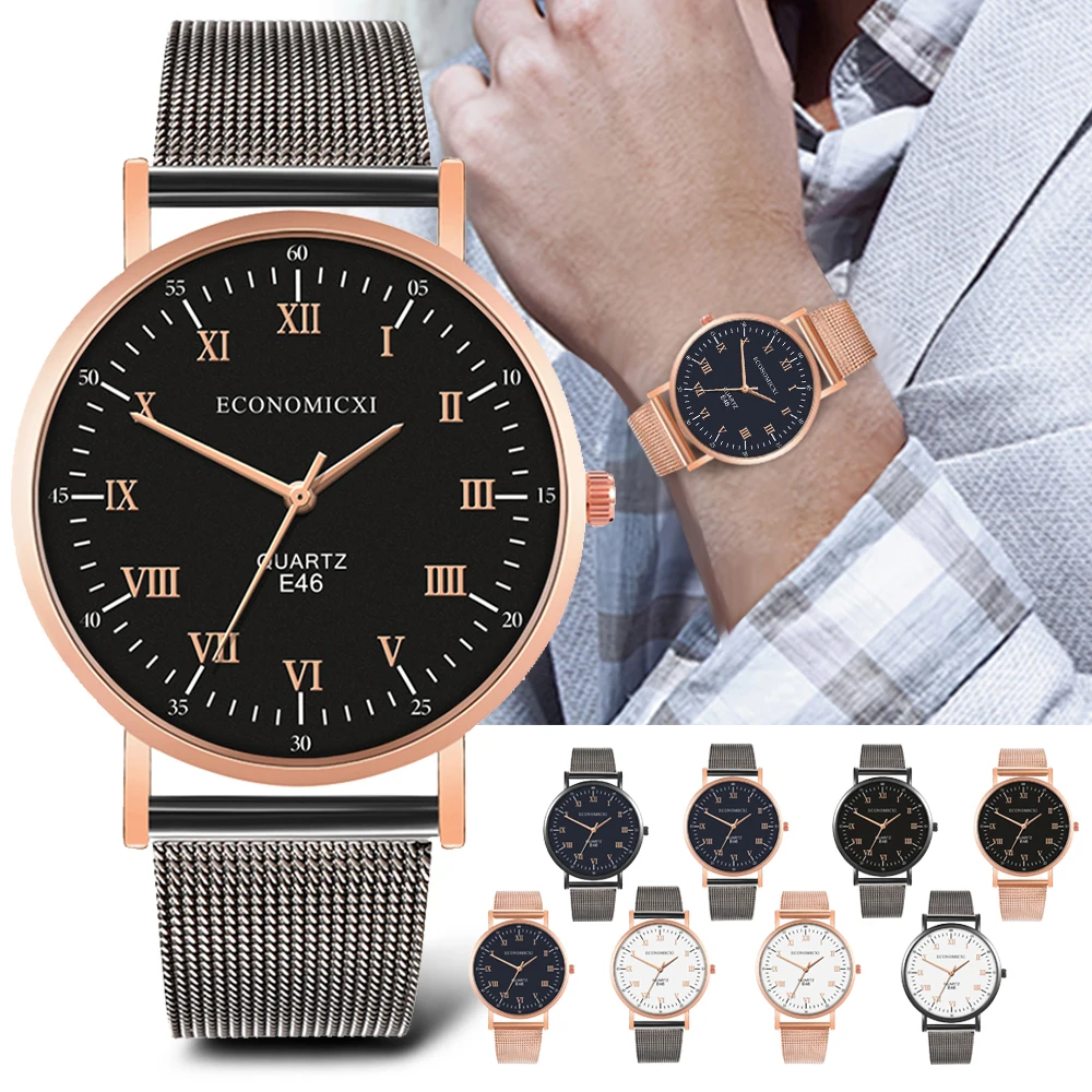 Модные мужские деловые часы повседневные водонепроницаемые простые кварцевые с