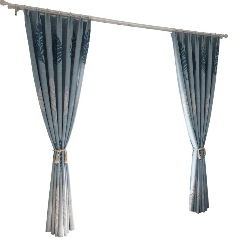 Современный High-end пастырской Стиль с принтом в виде листьев хлопок и лен шторы