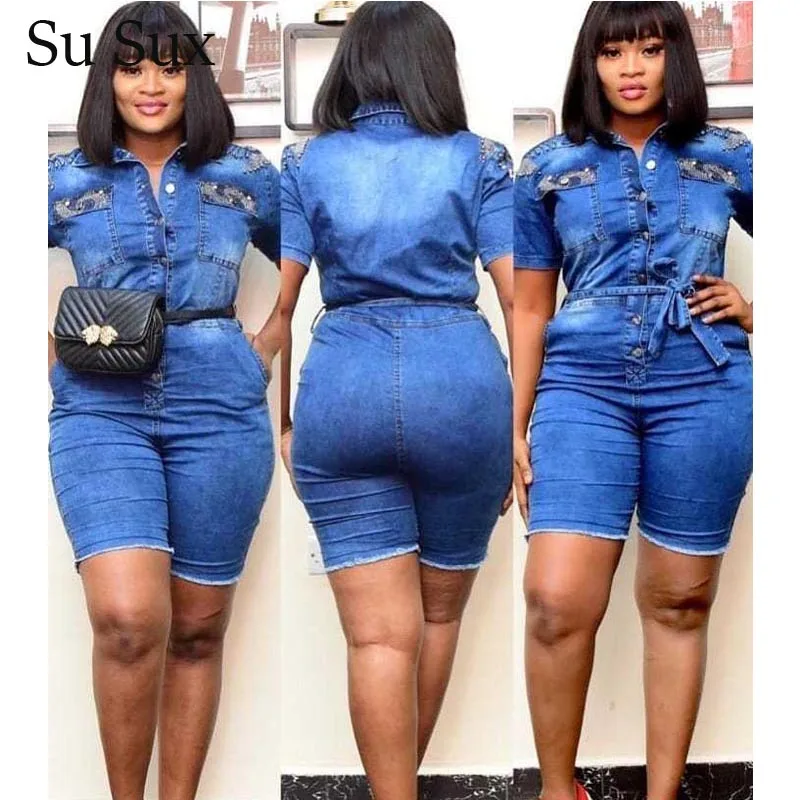 Джинсовый комбинезон женские комбинезоны облегающие джинсовые короткие брюки с