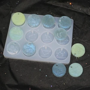 1 шт. 12 кристаллических форм созвездия, эпоксидная силиконовая форма для самостоятельного производства, эпоксидный поворотный стол, Мобильный корпус, брелок, подвеска