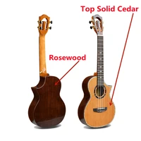 ukulele 26 inches top solid cedar rosewood mini electrictenor acoustic guitar 4 strings ukelele install travel music guitarra