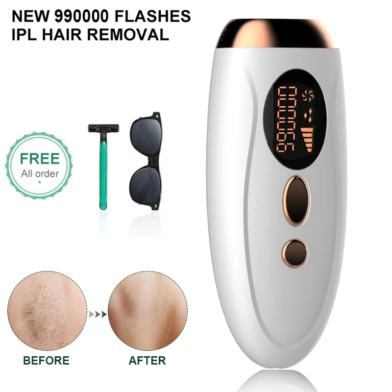 

IPL Hair Removal Permanent Laser Epilator 990000 Flash LCD Display Facial Ipl Laser Hair Removal for Women Epilator