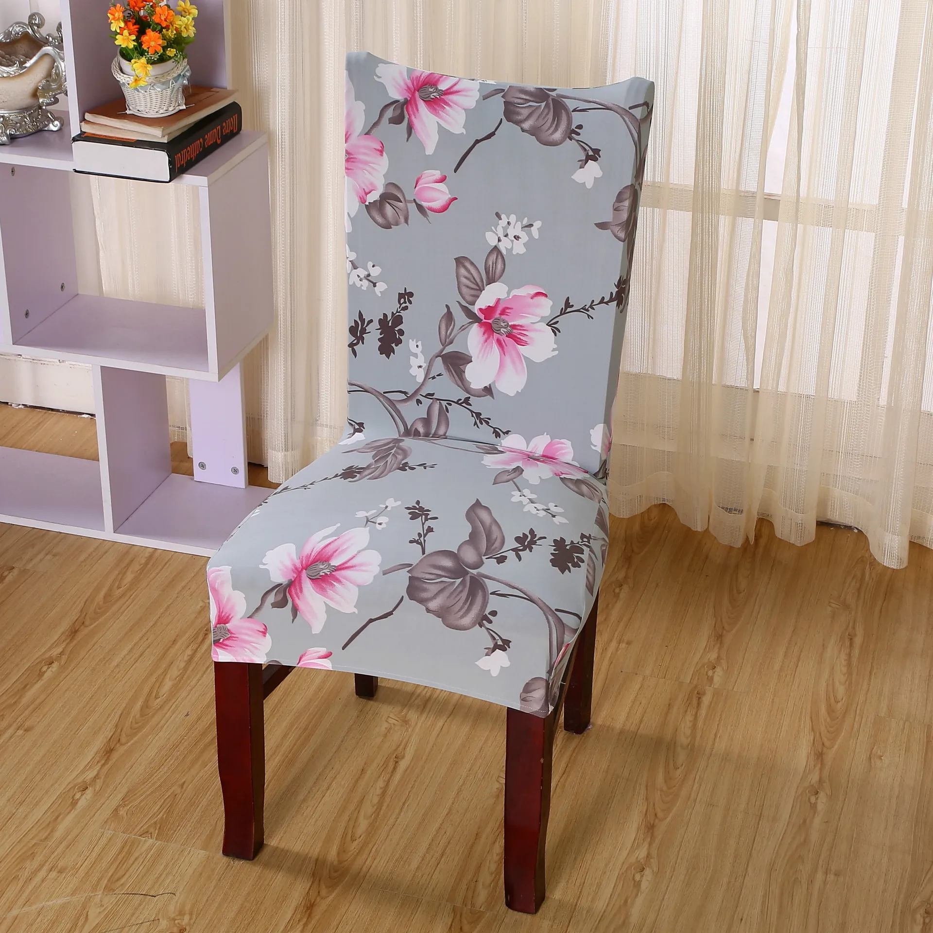 

1/2/4/6pcs Modern Printed Chair Cover Elastic Seat Chair Covers Removable And Washable Stretch Banquet Hotel Dining Room Cover