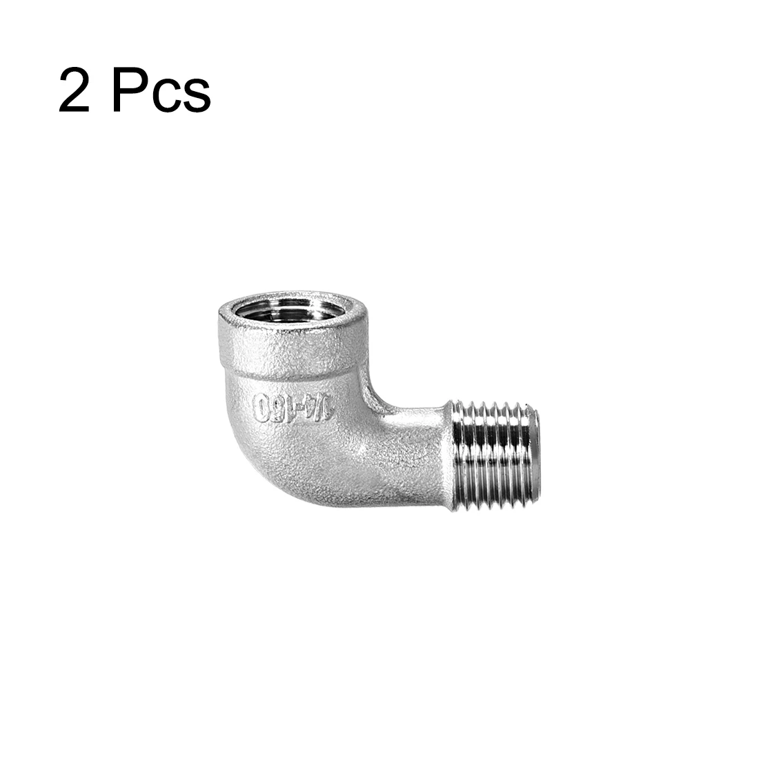 

uxcell 2pcs Stainless Steel 316 Cast Pipe Fitting 90 Degree Elbow 1/4 BSPT Female X 1/4 BSPT Male Thread for air water fuel