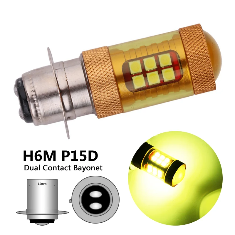 

Светодиодная фара H6M P15D для мотоцикла, лампа для передних фар, 28 3030SMD H6M, для мотоцикла, PX15D, светодиодный фонарь для скутера, золотого цвета