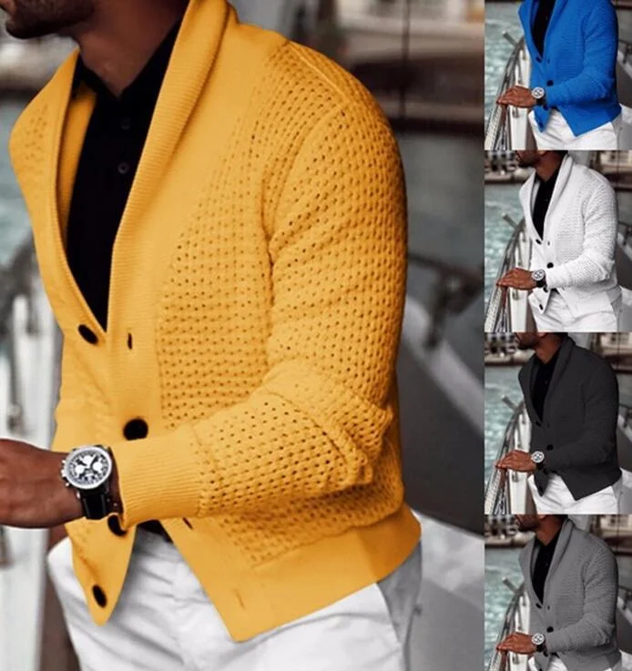 

Мужской однотонный вязаный свитер, Повседневный Кардиган на пуговицах, уличная одежда, осень-зима 2021