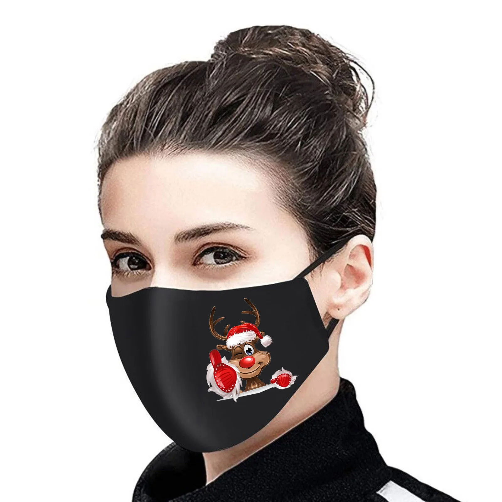 

Mascarillas Adult 2021 Happy New Years Christmas Breathable Face Masks Mascarilla Masque Mondmasker Washable Reusable Facemask