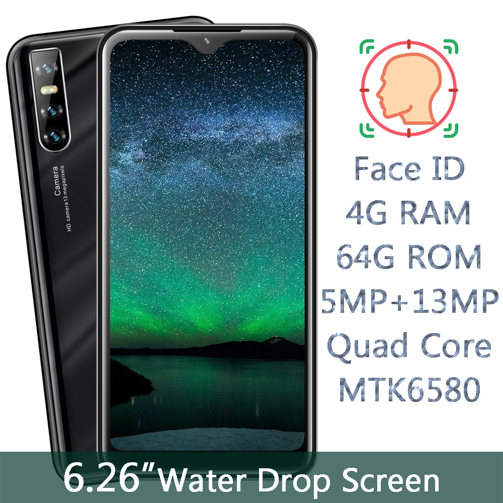 A60 Распознавание лиц разблокированные телефоны 4G RAM 64G ROM четырехъядерный Android