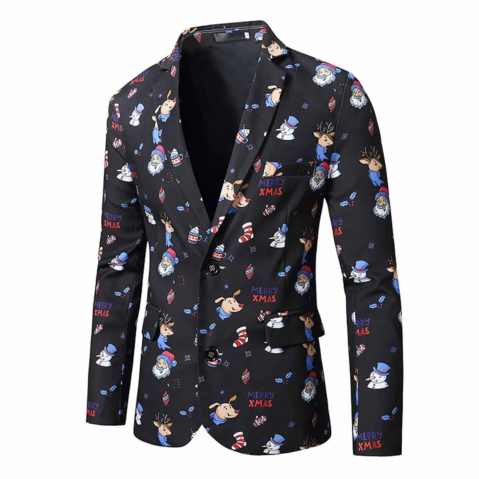 Модный мужской костюм Рождественский куртка подходящая Новинка для снежинок