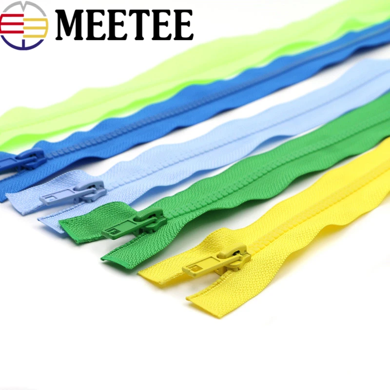 2 шт. Meetee 5 # двойная открытая молния из смолы молнии 50-200 см пуховик/пальто сумки