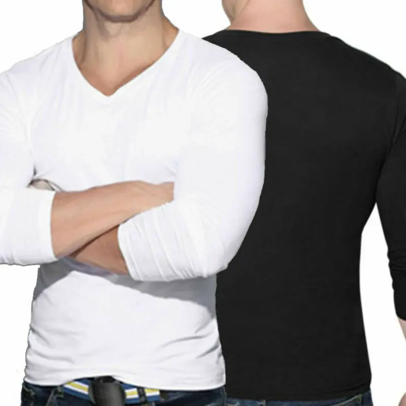 Мужская приталенная рубашка с длинным рукавом Повседневная однотонная Базовая