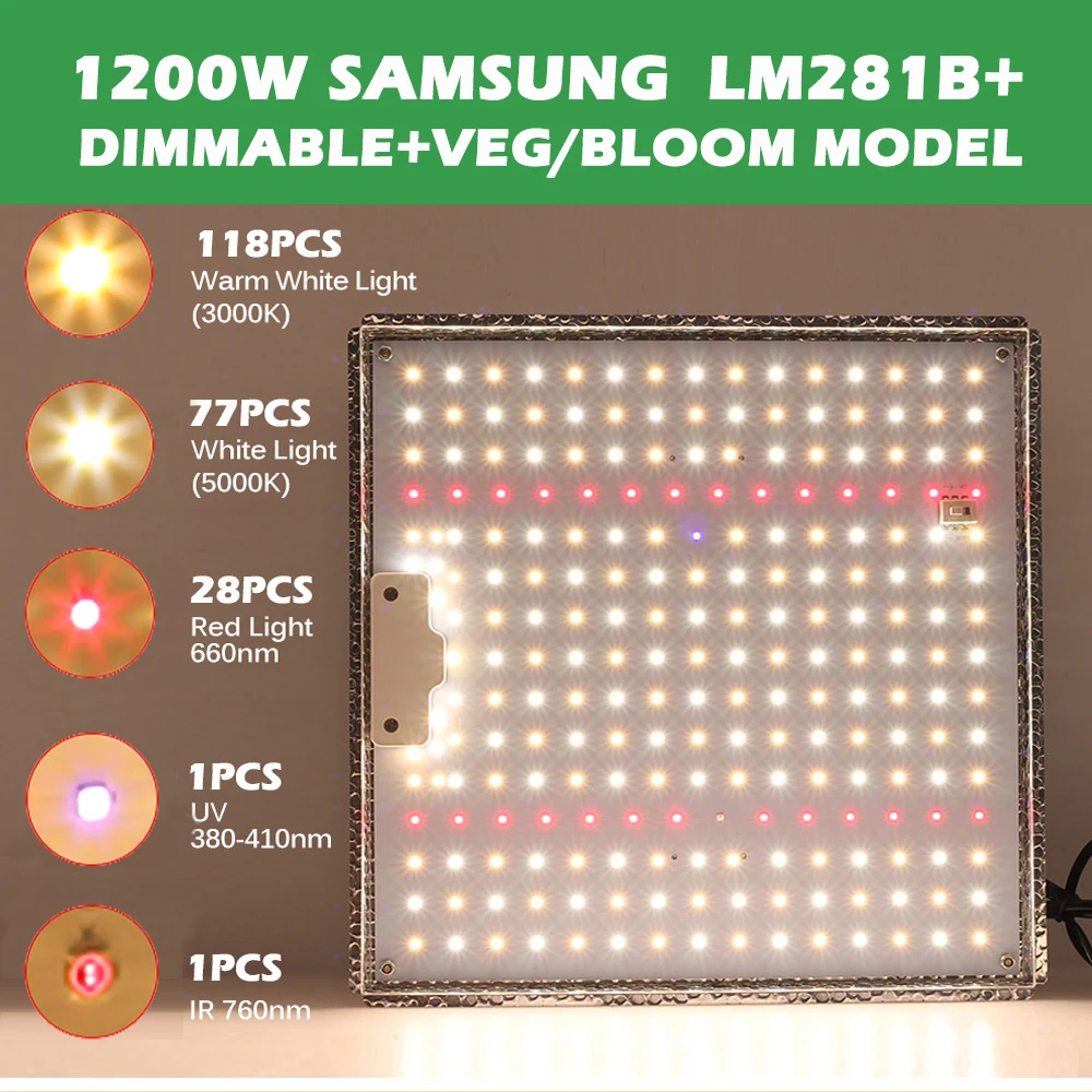 Dimmable LED Grow Light 1000w 1200w  Full Spectrum Grow Light High Luminous Efficiency for Grow Tent Greenhouse