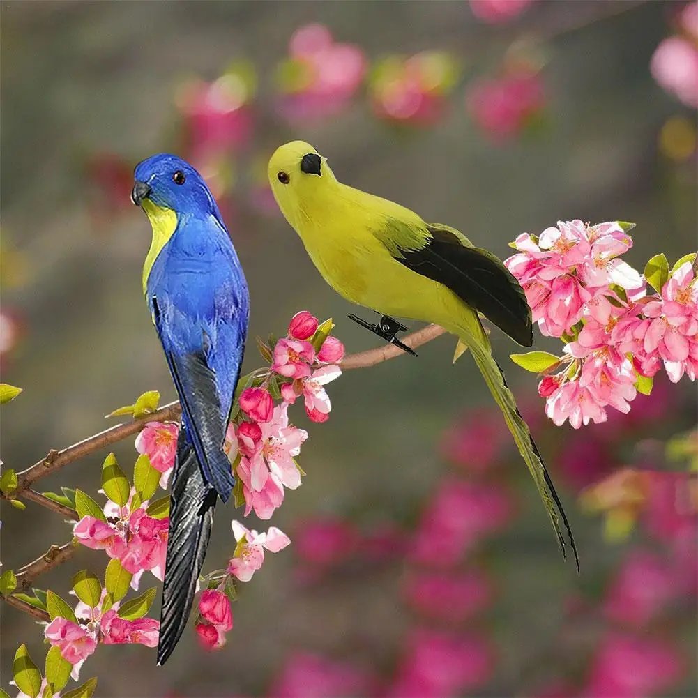 

1PC New Handmade Artificial Parrot Creative Feather Prop Garden Ornament Figurine Decoration Animal Bird Bird Lawn C0P3