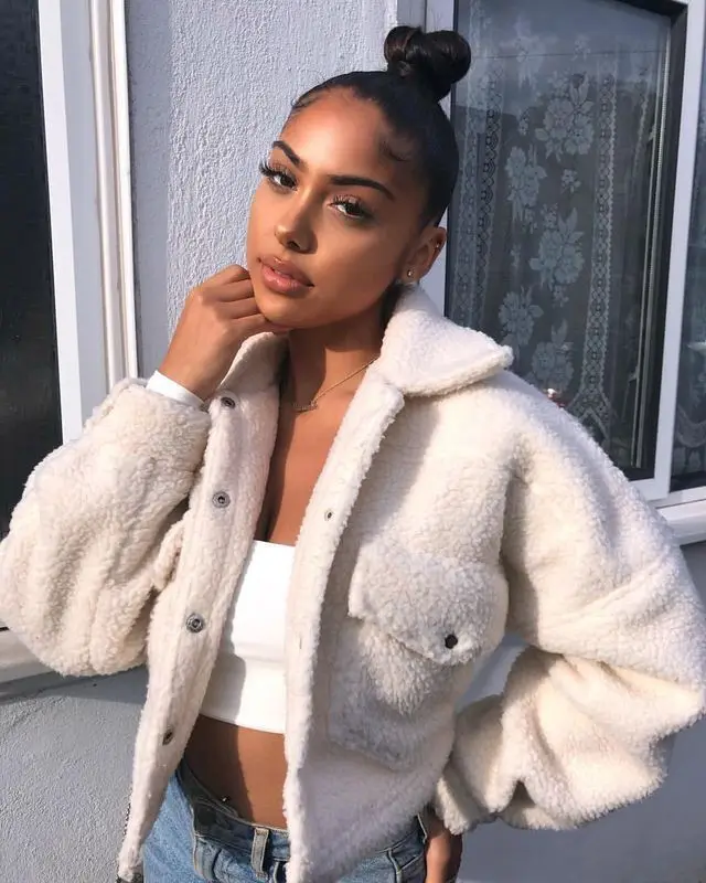 

Wome Winter Cotton padded Jacket Long Sleeve Lapel Brief Paragraph Coat Jacket Pocket