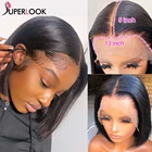 Боб с прямыми косточками и коротким Бобом, парик T-Part, парики из человеческих волос на шнуровке спереди для женщин, предварительно выщипанный HD прозрачный кружевной парик