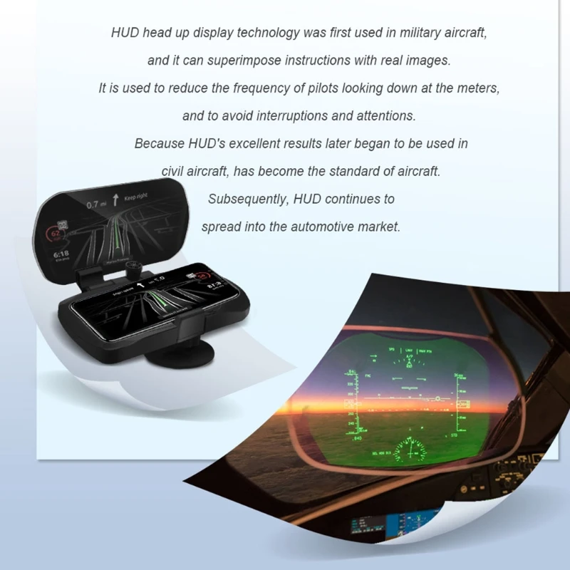 

50LC Universal HUD Head-up Display Phone Holder Support High-definition Car Electronics HUD Display