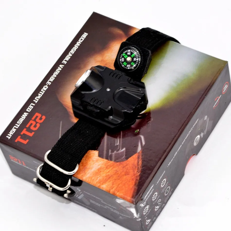 Наручный светильник светодиодный светящиеся часы алюминий для спорта на