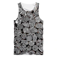 ujwi casual leaves vest breathable fitness loose fashion animal flower undershirt sports exercise 3d printing fun tank shirt