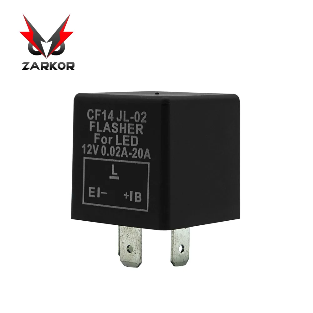 Zarkor 3 PIN Universal Adjustable Frequency LED Blinker Flasher Relay Fix Turn Signal Hyper Flash Issue CF14 12V 0.02-20A | Автомобили и