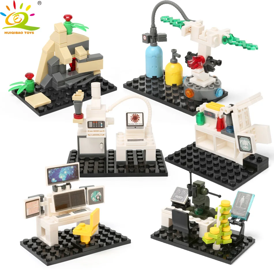 Игрушки HUIQIBAO 6 шт. научно исследовательская лаборатория базовая пластина