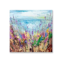 beautiful canvas flowers picture art hand painted palette knife textured flower oil painting wall artwork panel set for hotel