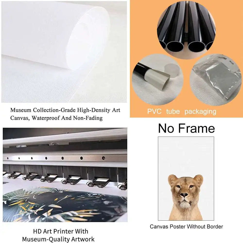 Ess Печать Сафари Детское искусство Животные печати Настенный плакат для декора гостиной дома на.