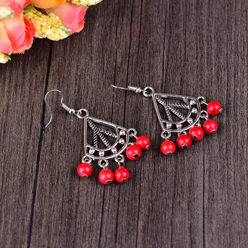 DIY 925 Серебряные ретро бирюзовые нефритовые бусы серьги Jadeite ювелирные изделия