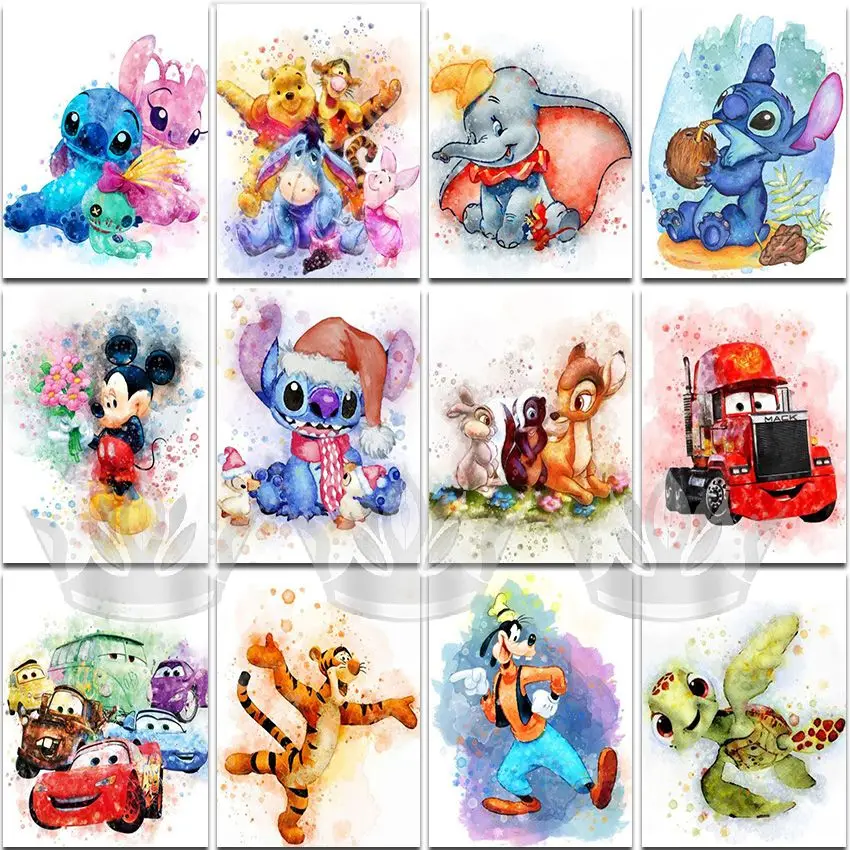 

5D Diamond Painting Charms Disney Cars Full Square&Round Diy Embroidery Mosaic Cross Stitch Cartoon Mickey Mouse Winnie the Pooh