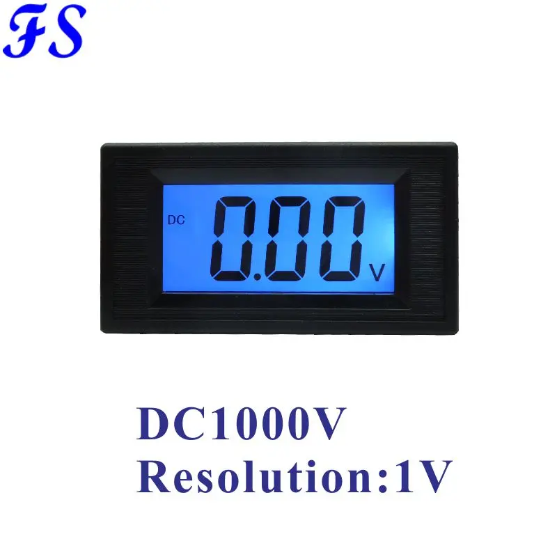 DC 1000V ЖК дисплей цифровой Напряжение постоянного тока Вольтметр Разрешение 1V