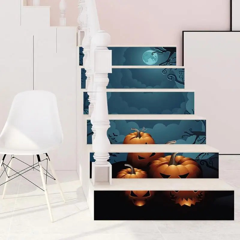 6 шт. водонепроницаемые наклейки на Хэллоуин лестницы | Дом и сад