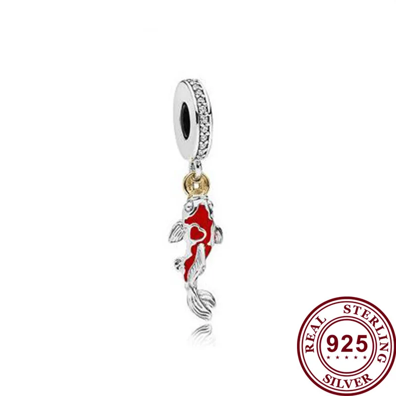 

Original 925 Sterling Silver Charm Fashion Red Koi Pendant Fit Pandora Women Bracelet & Necklace Diy Jewelry