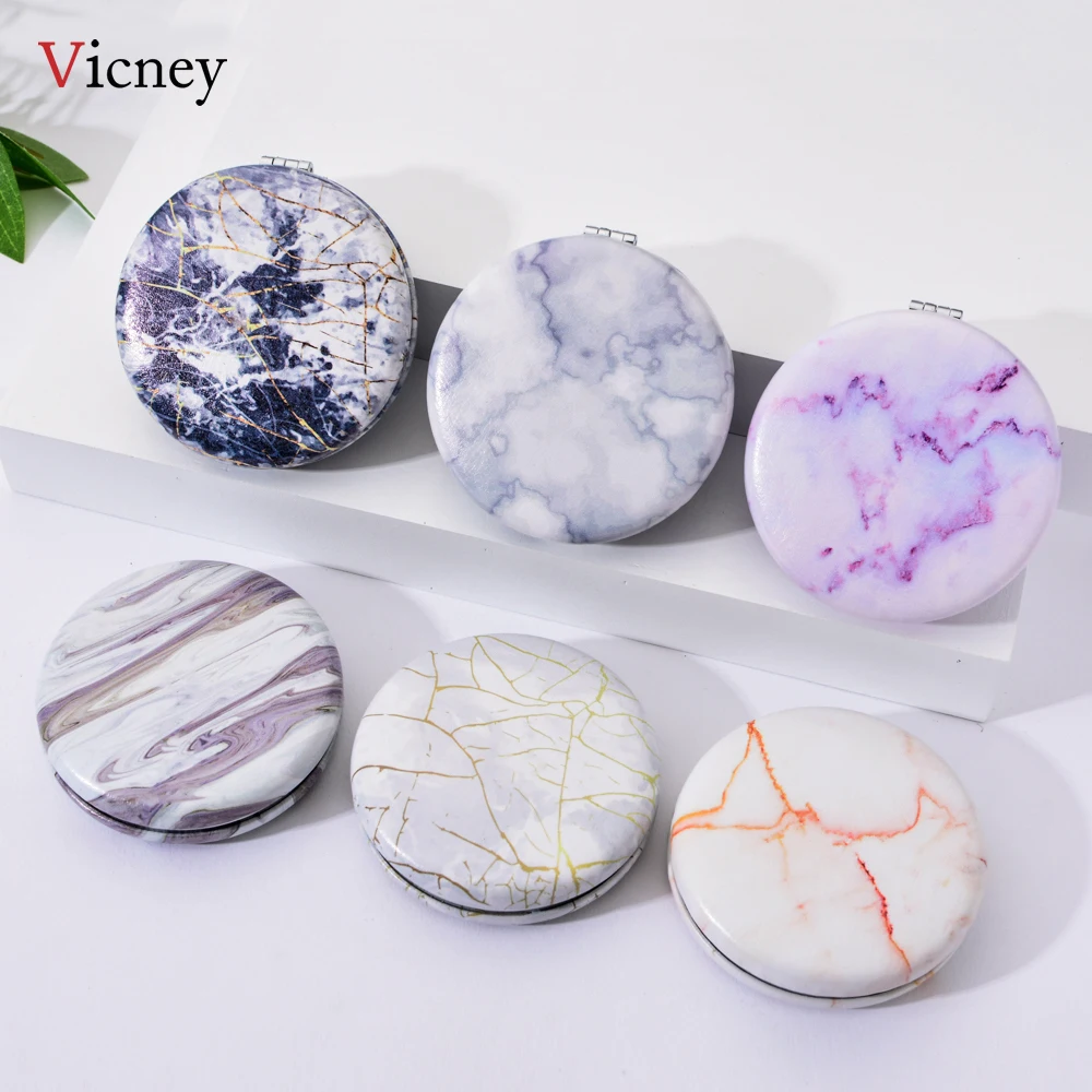 Vicney Новое поступление модное классическое Портативное двухстороннее зеркало свежее простое карманное косметическое компактное зеркало