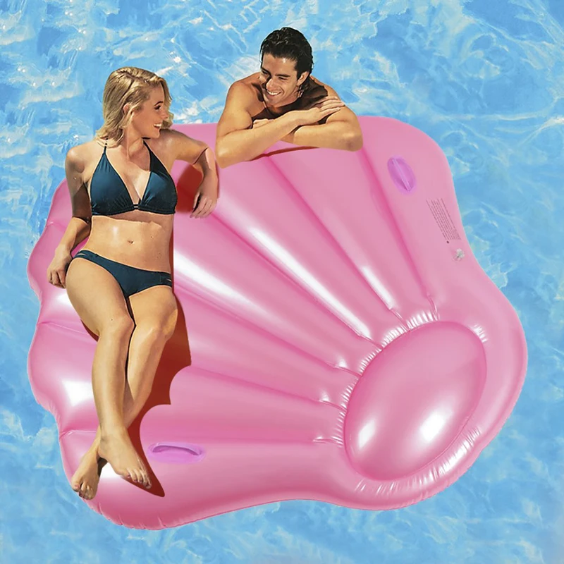 

140CM Rose Gold Pearl Shell Swimming Ring Fan-shaped Giant Inflatable Tube Float For Adult Children Pool Party Toys Air Mattress