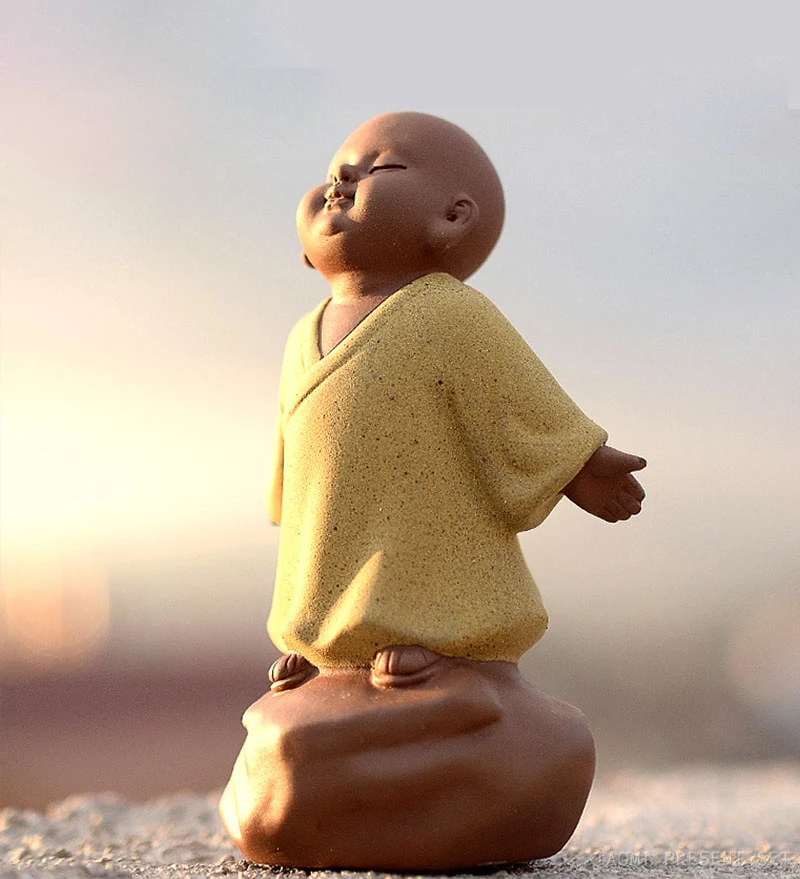 

Милый маленький монах чай домашний Фиолетовый Глиняный Чай Домашние животные ручная работа монах чайный набор украшение чайный набор