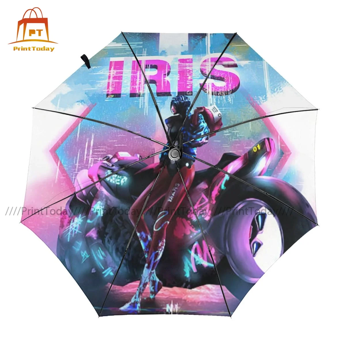 

Synthwave Umbrella Mini Folding Umbrella Art Tours Waterproof Automatic Umbrella