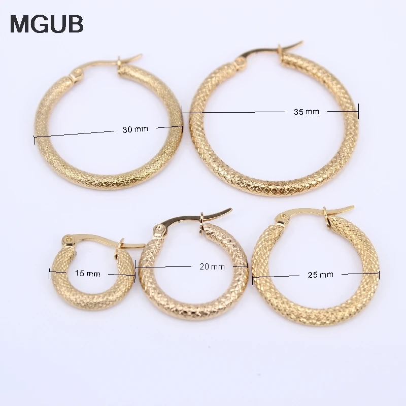 Женские серьги кольца из нержавеющей стали 17 35 мм|Серьги-кольца| |