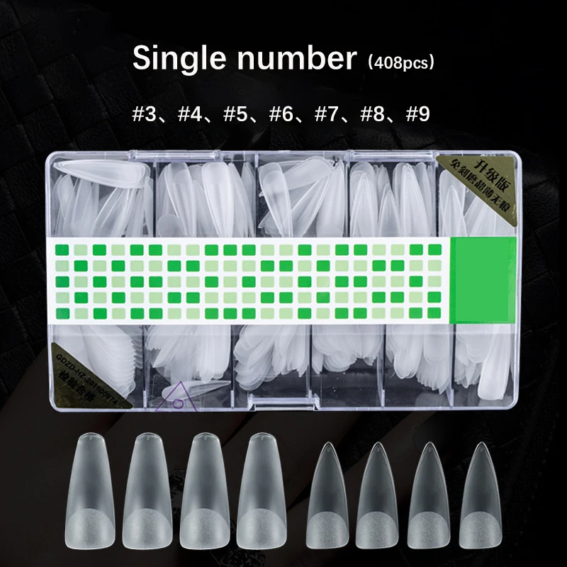 

408 шт. накладные ногти в форме балетного гроба прозрачные натуральные накладные ногти с полным/полным покрытием акриловые прозрачные накла...