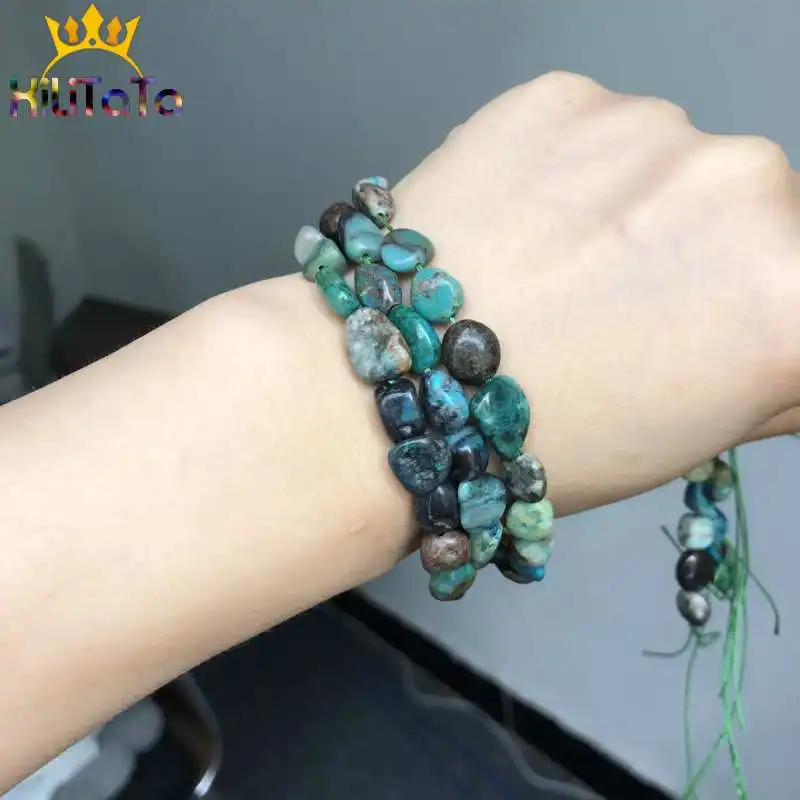 8-10 мм естественный неправильной формы бусины из хризоколлы Гладкие с камнем