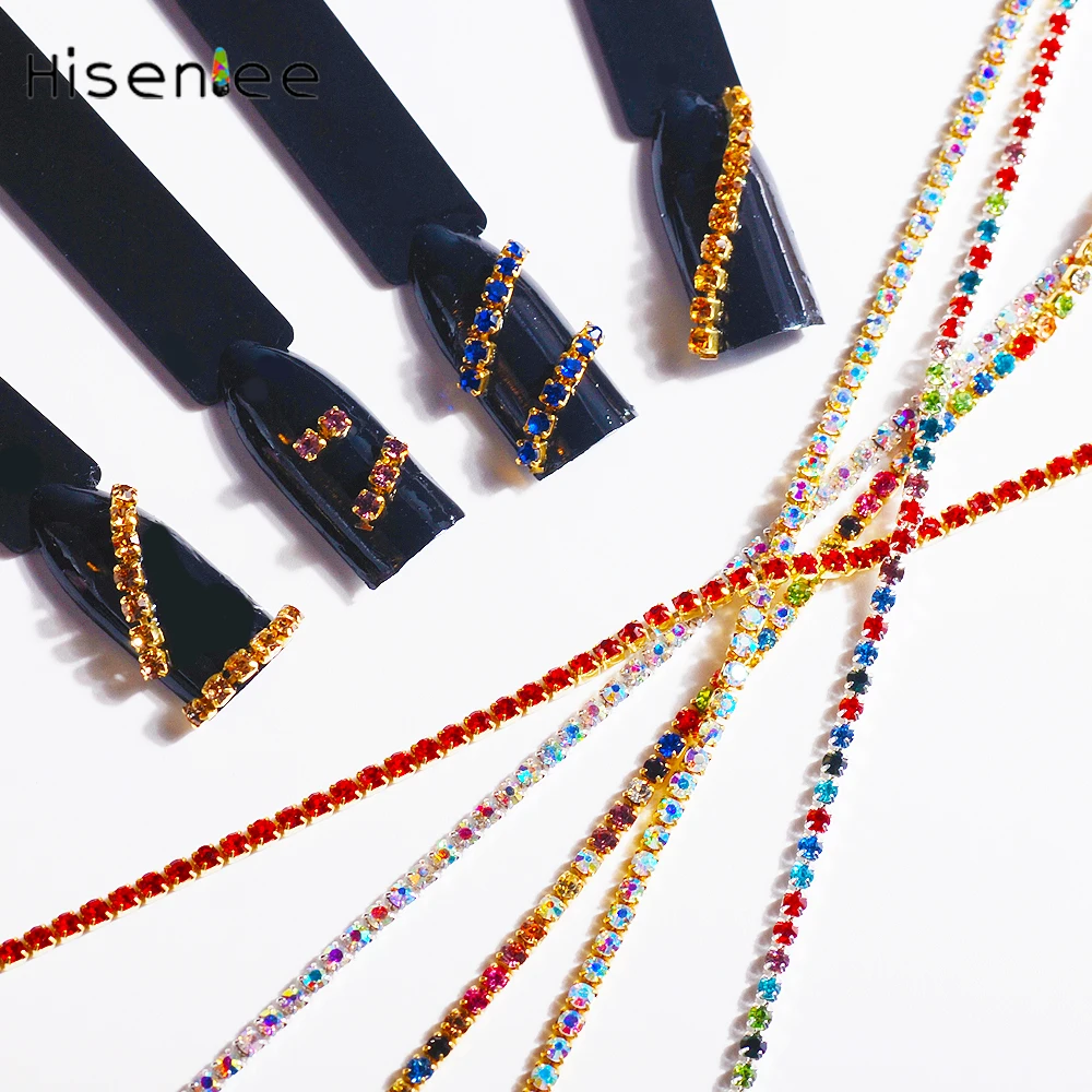 SS6 2 мм 60 см/пакет высокое качество цепочка для ногтей с одним зажимом стеклянные