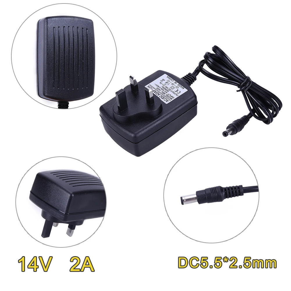 Новый DC 14V 2A адаптер питания AC в конвертер 5 5*2 мм AU UK EU штепсельные соединители AC/DC