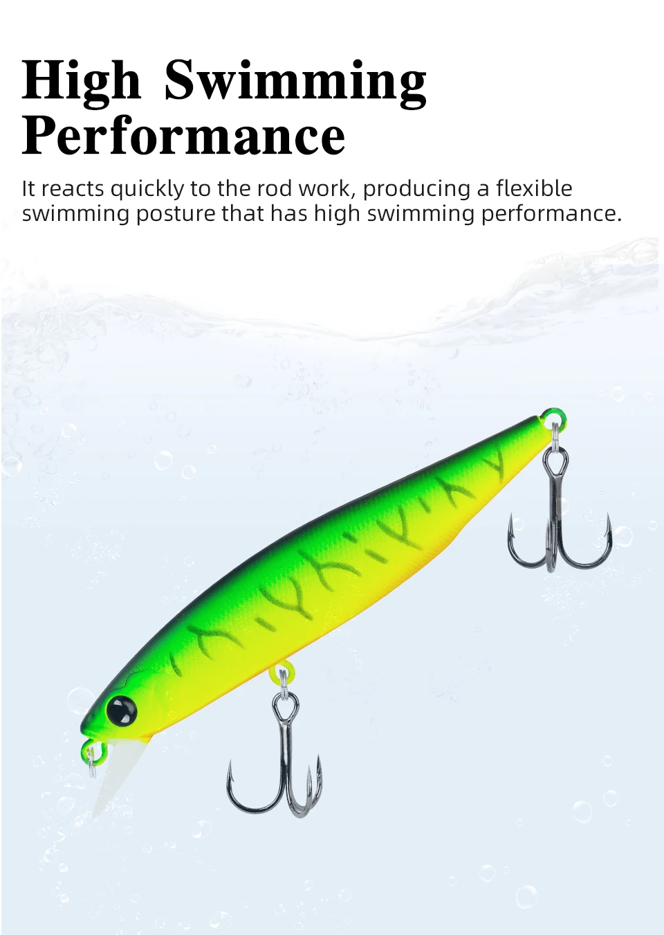 TSURINOYA 88SP Suspending Minnow Angelköder DW76 10,3 g Wobbler Long Casting Bass Pike Jerkbait Bait Movement System Tackle – Detail 12