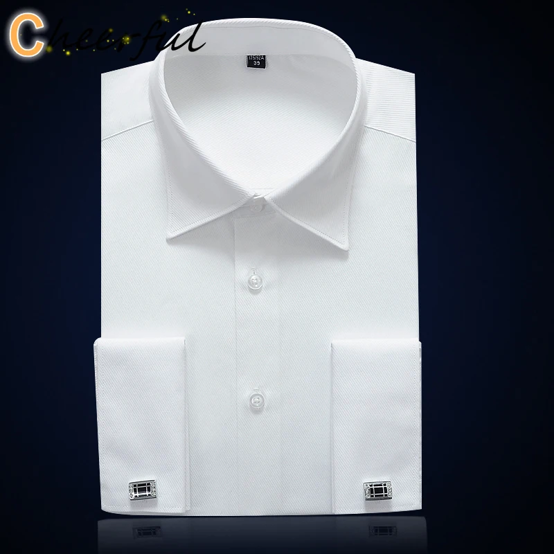 

Мужская Однотонная рубашка под смокинг с французскими манжетами