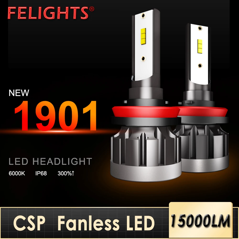 

2PCS H11 15000LM Led Headlight Bulbs H7 CSP LED Car Lights H4 H8 H9 HB3 9005 HB4 9006 Automotive 12V Auto Headlamps LED Fog Lamp