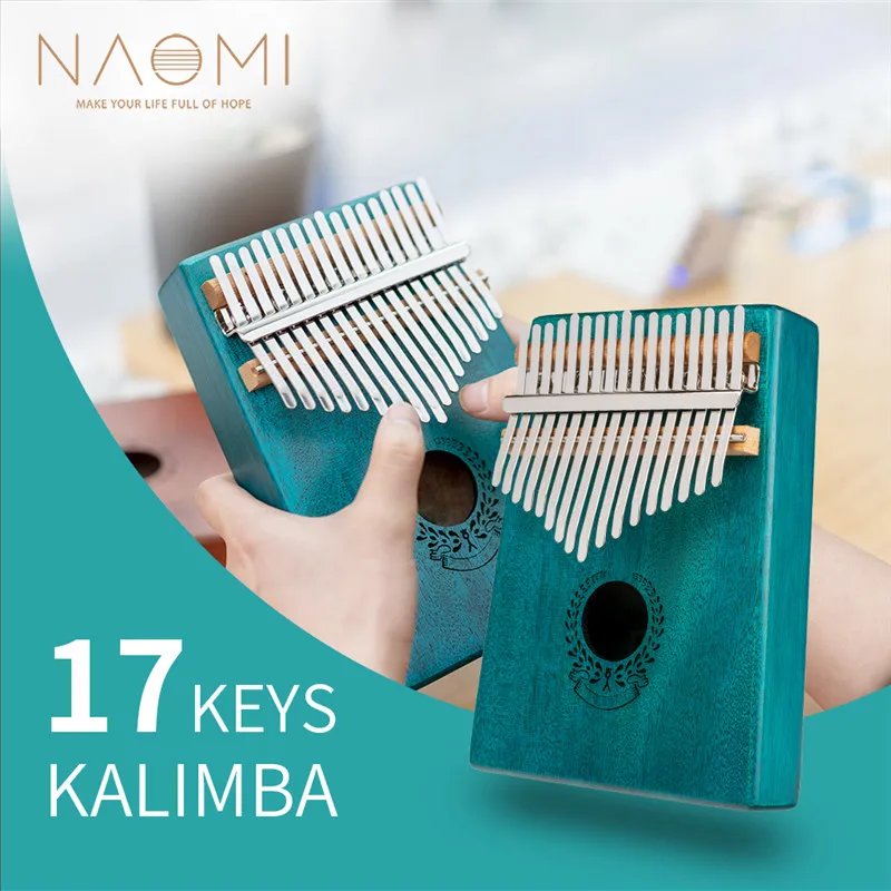 

NAOMI 17 Keys Kalimba Solid Wood Thumb Piano Portable Mahogany Keyboard Instrument African Calimba Finger Piano Musical Gift Kid