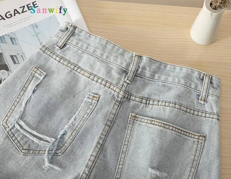 Шикарные шорты Для женщин 2020 потертые Рваные джинсовые Джинсовые Уличная из